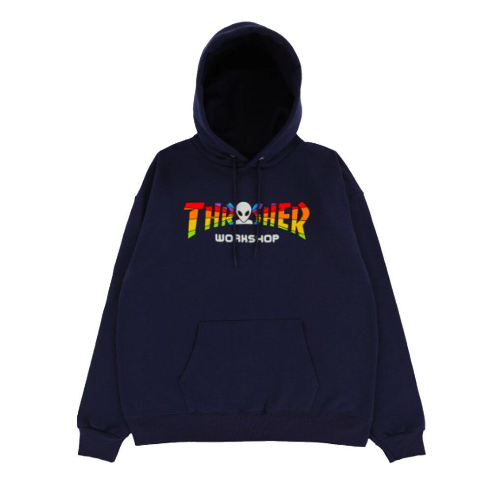 Thrasher x Alien Workshop Men Hoodie Navy Colorful Size M New With Tags